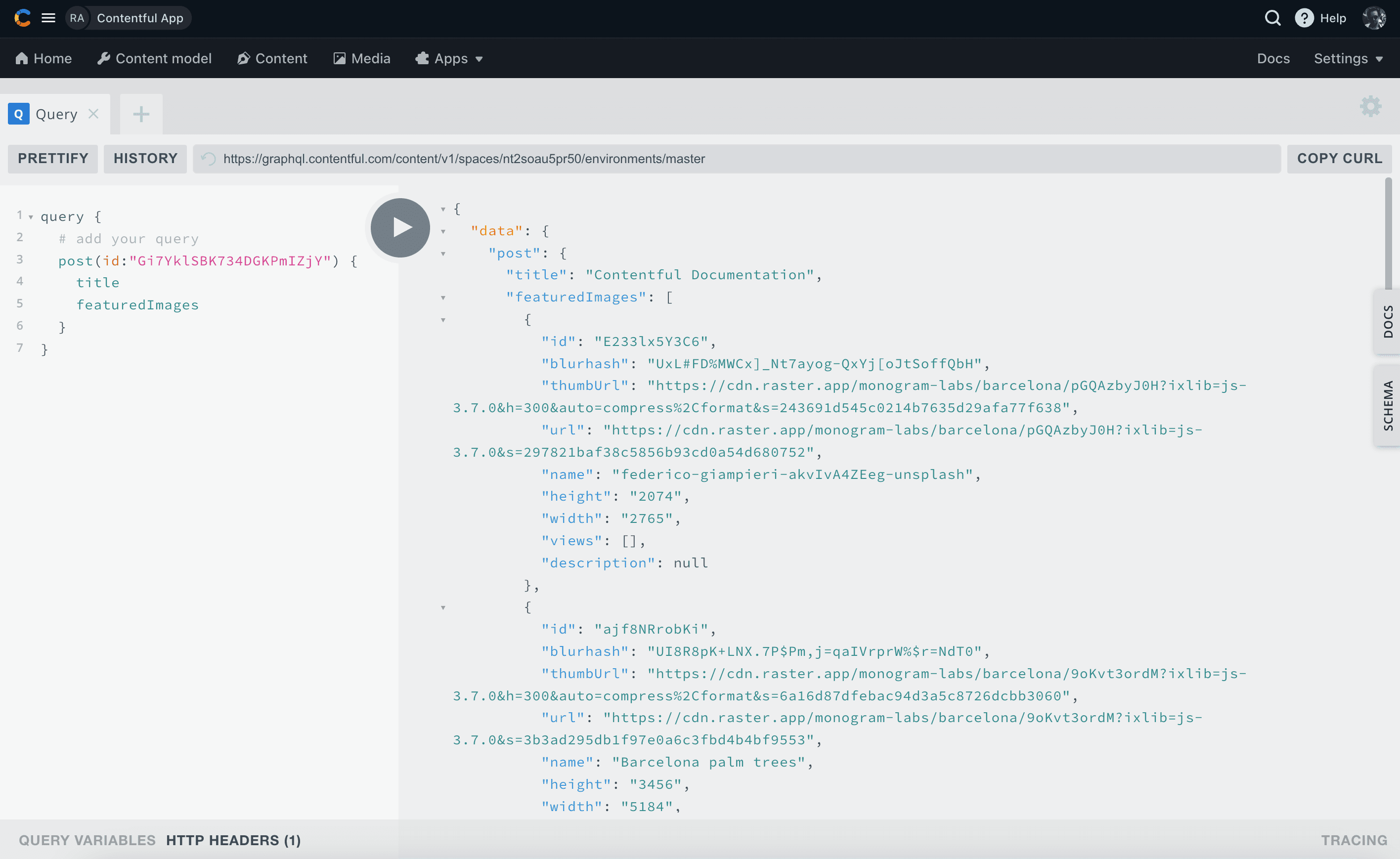 Querying Raster assets through Contentful's GraphQL API